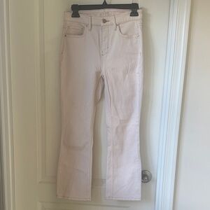 White House Black Market Light Cream Straight Leg Jeans